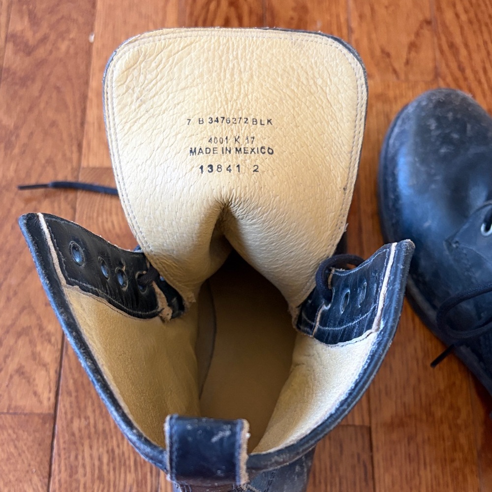 Frye Black Leather Lace-Up Boots - Picture 5 of 5